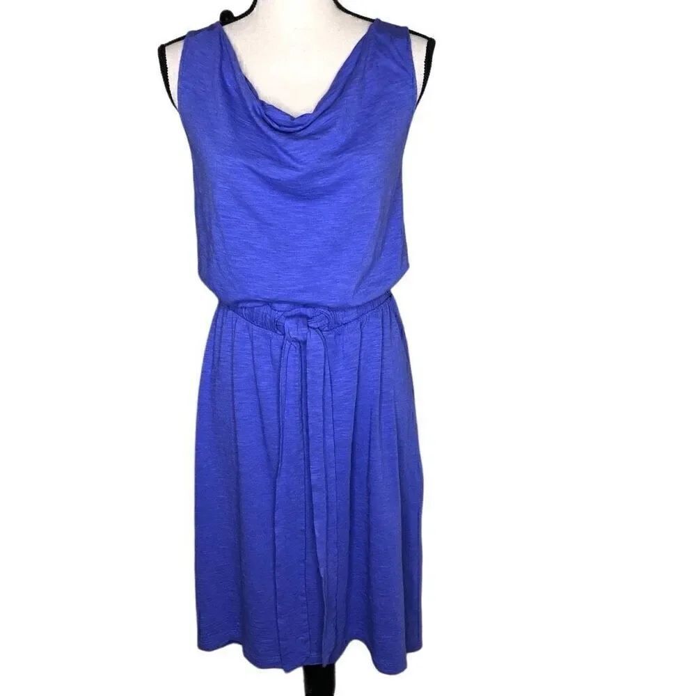 Lilla P Drape Front High Low Hem, Coastal Grandma Dress Size S